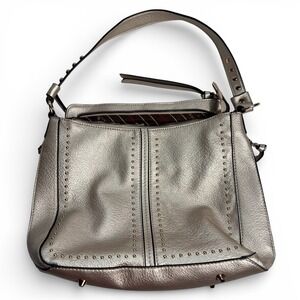 Montana West Boho Silver Beaded Wester Cowgirl Shoulder Purse Carry Bag  EUC